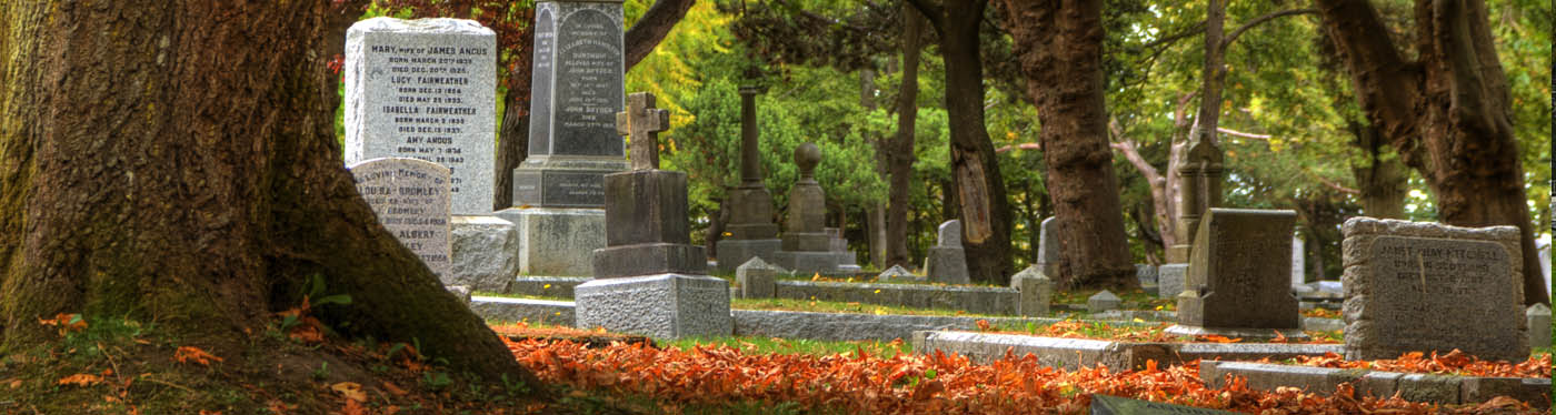  cemetery memorials in autumn