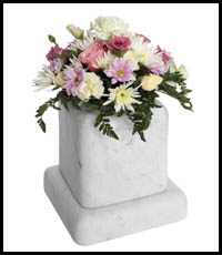 Cushion Edged Marble Vase Memorial